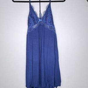 Victoria’s Secret Blue Lace Trim Chemise Nightdress - Women Intimates